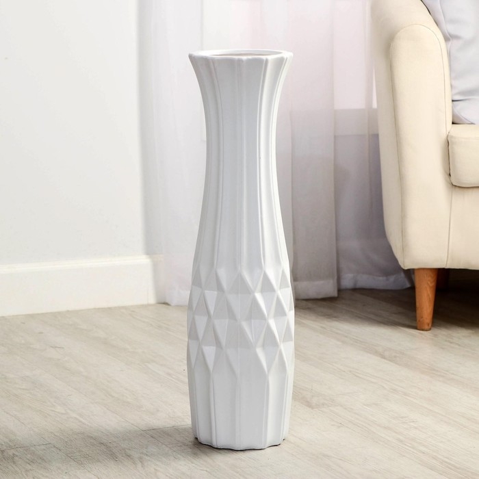 Ваза керамика напольная Ваза керамика напольная "Джанин" 15х60 см, белый