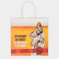 Пакет подарочный, упаковка, &laquo;Крепкому мужику&raquo;, 22&times;22&times;11 см