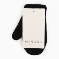Варежки детские MINAKU двухслойные, цвет черный, 12 см