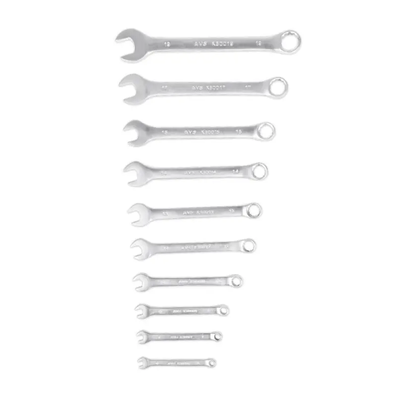 Набор ключей гаечных комбинированных на держателе (6-19 мм) (10 предметов) AVS K3N10P