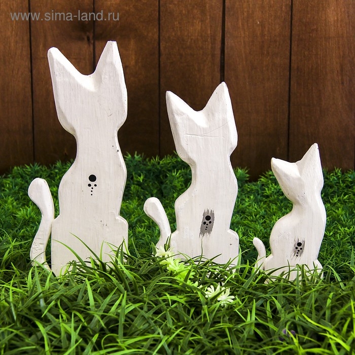 Набор сувенирный Набор сувенирный "Белые кошки"(20,25,30) 20х7х30 см