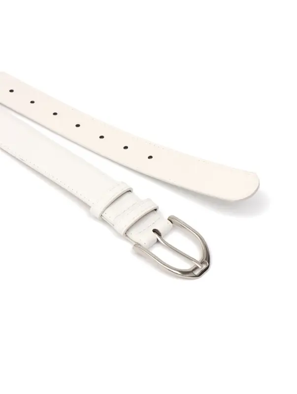 Ремень женский, 3.5&times;110 см, 1 прокол, серебристая пряжка, без винта, белый