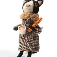 Сувенир подвеска &laquo;Кошечка с багетом и чашкой кофе&raquo; 6.5&times;5.3&times;13.5 см