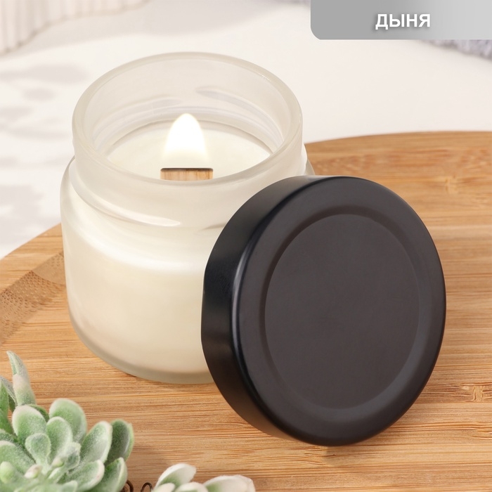 Свеча ароматическая из соевого воска в банке, 75 г, Дыня МБ Свеча ароматическая из соевого воска в банке, 75 г, Дыня МБ