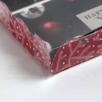 Коробка для кондитерских изделий с пластиковой крышкой «Праздник», 10.5 х 21 х 3 см