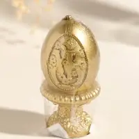 Свеча пасхальная "Яйцо на подставке ХВ" 5х9 см, лак, золотистый