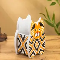 Подставка под ручки &laquo;Котик&raquo;, 12&times;8&times;15 см, дерево албезия