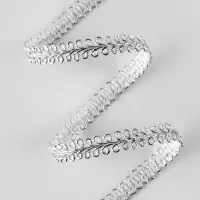 Тесьма декоративная &laquo;Шанель&raquo;, 8 мм, 10&plusmn;1 м, цвет серебряный