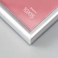 Фоторамка для фото 10х15 см "Oframe", пластик, серебряный, (пластиковый экран)