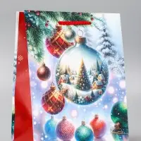 Пакет подарочный новогодний ламинированный, «Ёлка в шаре» , 18×10×22.3 см Пакет подарочный новогодний ламинированный, «Ёлка в шаре» , 18×10×22.3 см