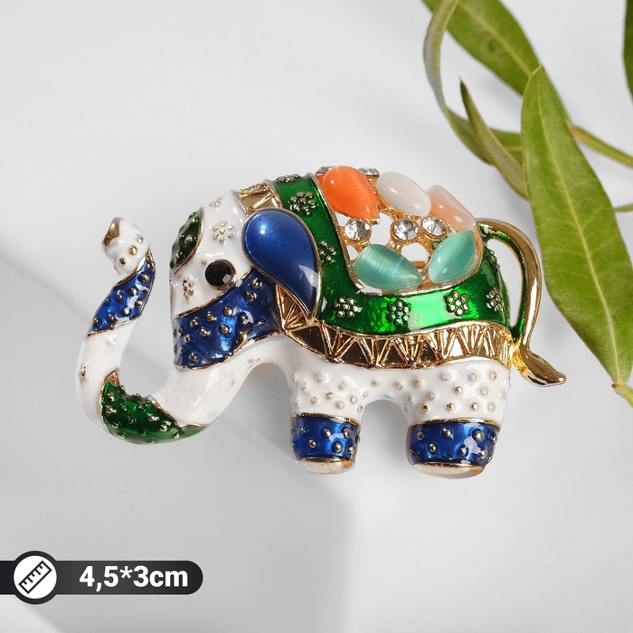 Брошь «Слон» цирковой, цветная в золоте Брошь «Слон» цирковой, цветная в золоте