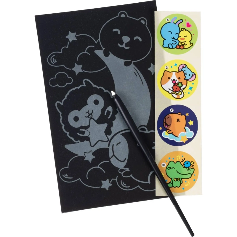 Гравюра малая набор для творчества Стикерняшки Спокойной ночи сереб,Гро-005