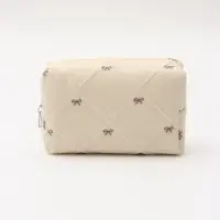 Косметичка кирпичик бантики, 19*8*10, бежевый
