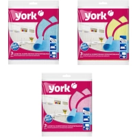 Салфетки хозяйственные YORK 34х35см вискоза перфор в ассорт 3шт/уп_020030