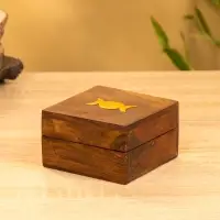 Шкатулка "Фазы Луны" 10х10х6 см, дерево шишам