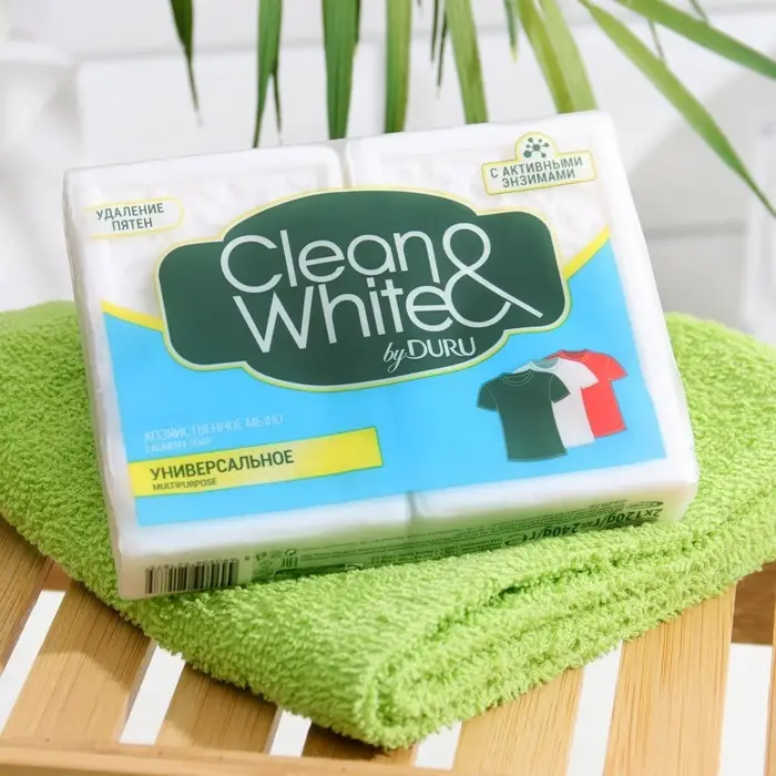 Мыло хозяйственное DURU CLEAN&WHITE универсальное, 240 гр