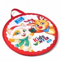 Ледянка KIDS Snow Cat, d=45 см, толщина 1 см, с ручкой, красная