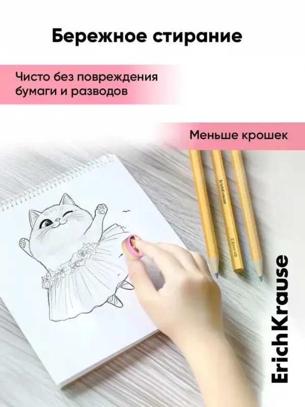 Набор из 2 ластиков ErichKrause Prima Cat