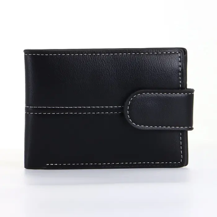 Портмоне мужское на кнопке, чёрное