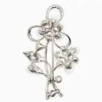 Брошь с жемчугом "Цветы", цвет голубой в серебре Брошь с жемчугом "Цветы", цвет голубой в серебре