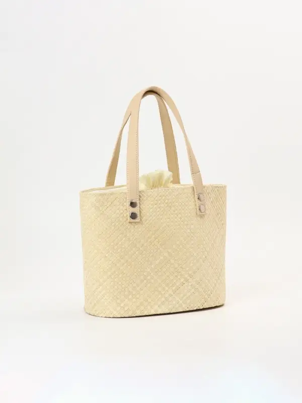 Сумка плетёная из пандана, 27&times;17&times;40 см, бежевая