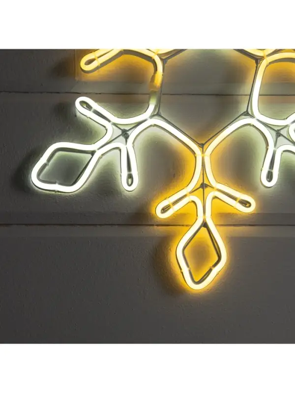 Неоновая фигура &laquo;Снежинка&raquo;, 37 см, 288 LED, 12 В, 8 режимов, свечение белое/тёплое белое