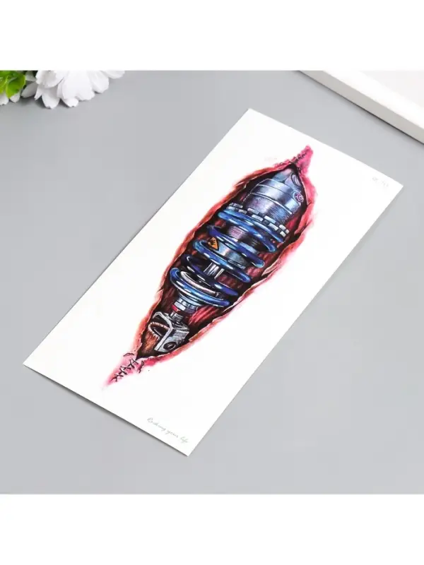 Переводная тату на тело цветная «Рана киборга», 10×21 см