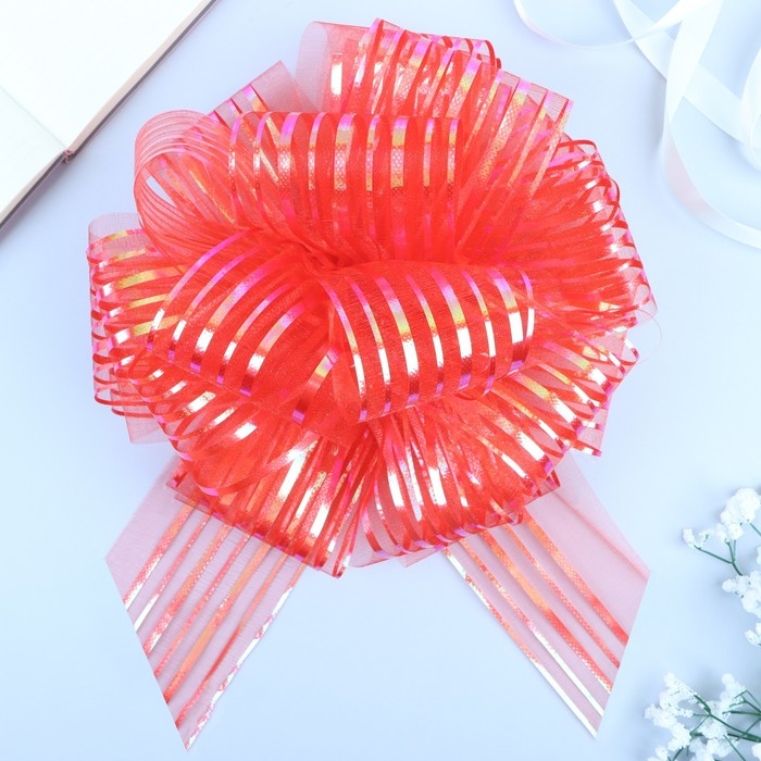 Бант-шар №10  Бант-шар №10 "Полоски", цвет красный