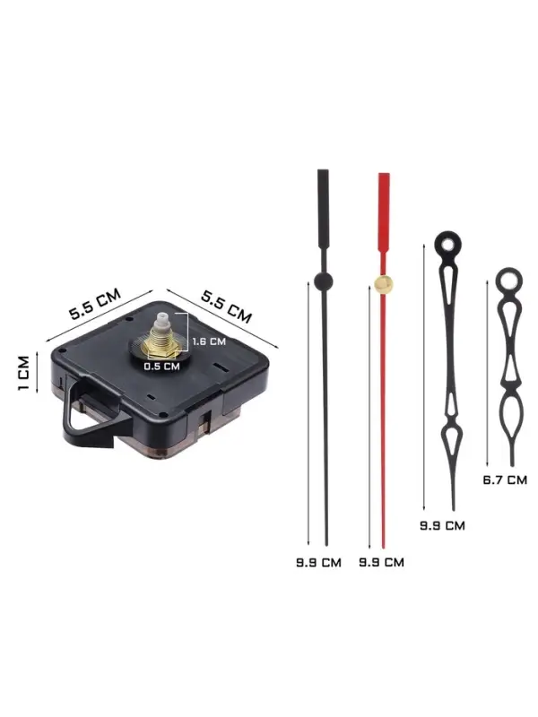 Часовой механизм со стрелками &laquo;Соломон-33&raquo;, плавный ход, шток 16 мм, стрелки 70/98/98 мм