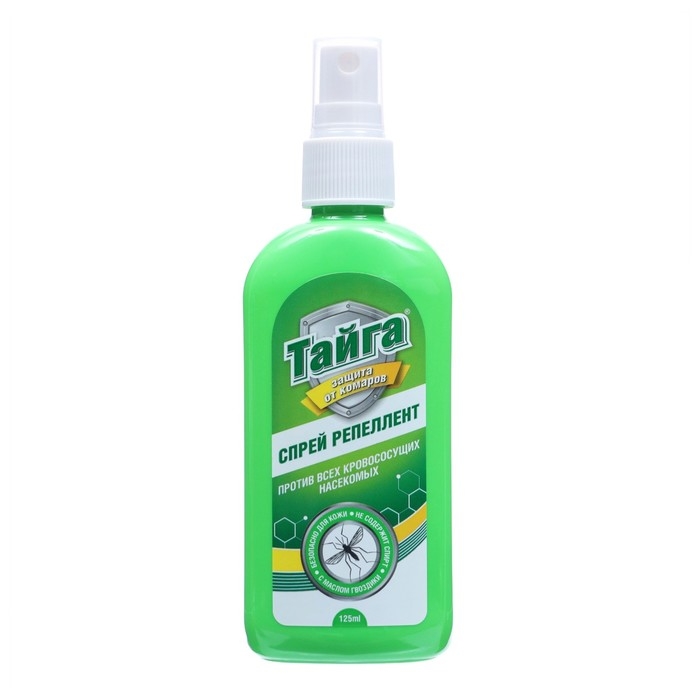 Тайга спрей репеллент против всех кровососущих насекомых 125 мл. Тайга спрей репеллент против всех кровососущих насекомых 125 мл.
