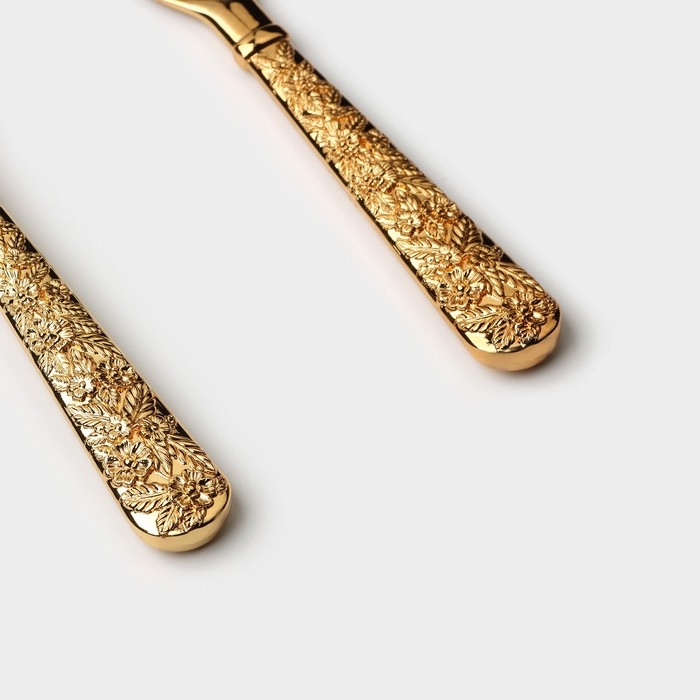 Набор для торта Goldy, 2 предмета: нож длина 27 см, лопатка длина 25 см, цвет золотой Набор для торта Goldy, 2 предмета: нож длина 27 см, лопатка длина 25 см, цвет золотой