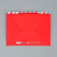 Пакет подарочный новогодний с широким дном &laquo;Новогодняя почта&raquo;, 25&times;19&times;18 см