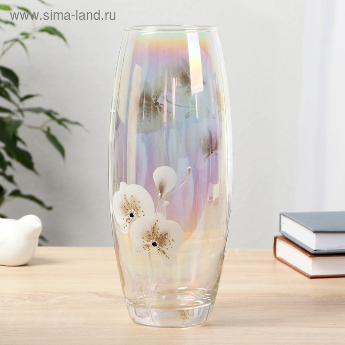 Ваза  FLORA 'Золотая орхидея' (дымка) d-8см 11,5х26см Ваза  FLORA 'Золотая орхидея' (дымка) d-8см 11,5х26см