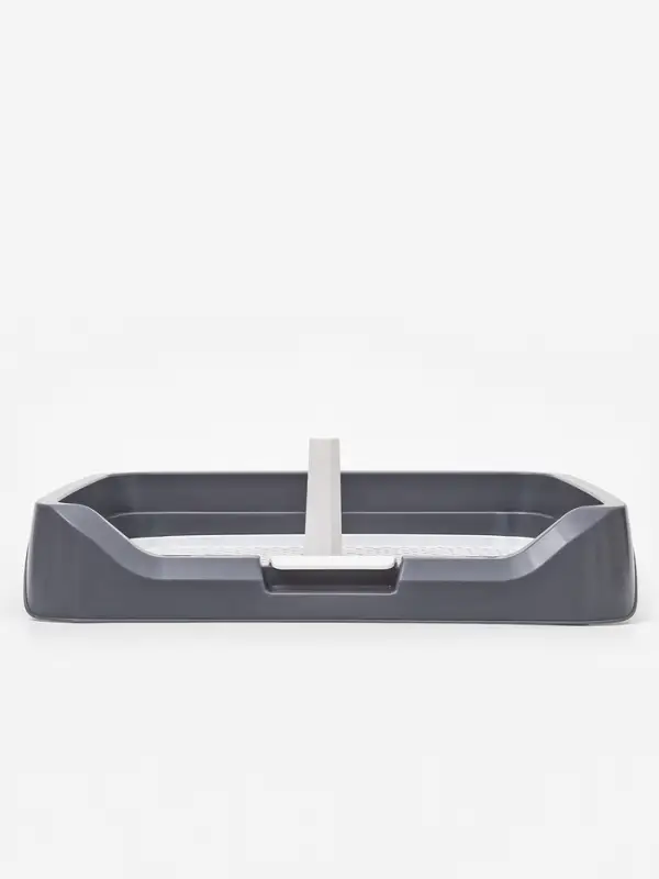 Туалет для собак 48 х 39 х 8,5 см с бортами, съёмной решеткой и столбиком, серый