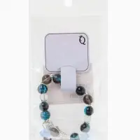 Браслет с подвесками &laquo;Сахарный. Башня с цветами&raquo;, d=6 см, шар №10/8, чёрный, синий в серебре