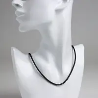 Шнурок корейская вощёная нить, 45 см, d=3 мм, чёрная