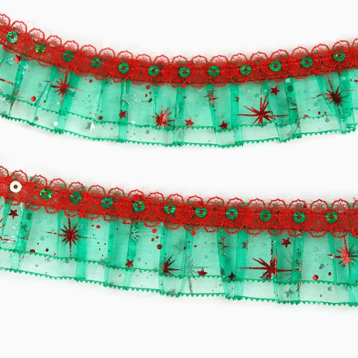 Тесьма зелено красная 4 см намотка 10 метров Тесьма зелено красная 4 см намотка 10 метров