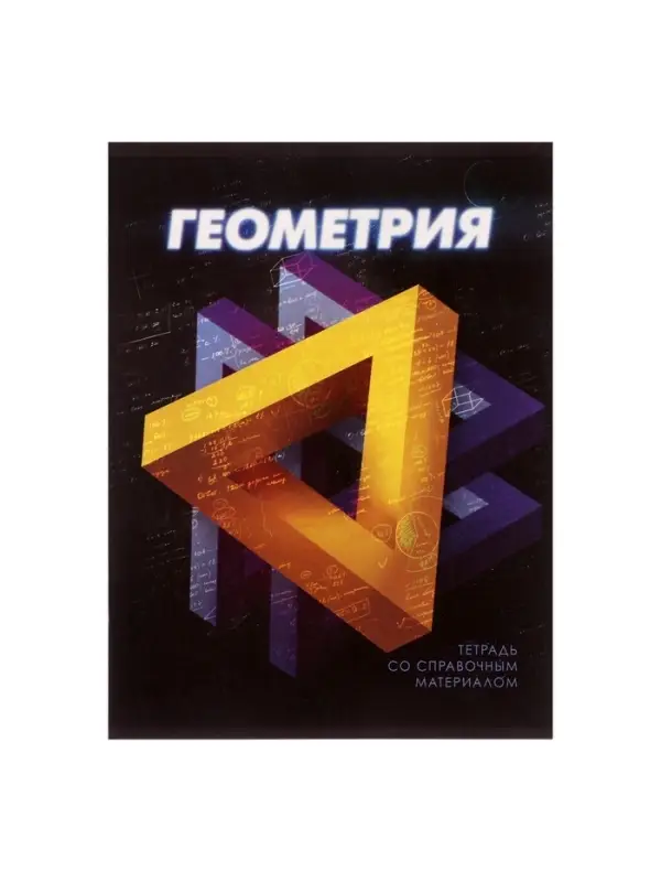 Тетрадь предметная 48 листов в клетку Calligrata «3D. Геометрия», серые листы