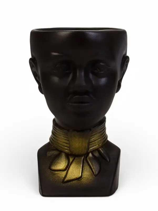 Декоративное кашпо для цветов &laquo;Негритянка&raquo;, 1.3 л, 14&times;20&times;12 см, керамическое, чёрное