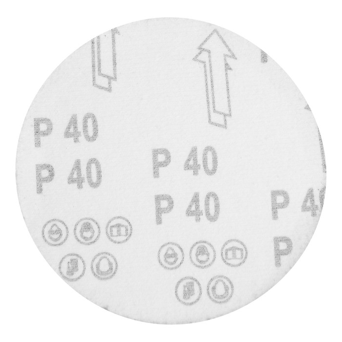 Круг абразивный шлифовальный под  Круг абразивный шлифовальный под "липучку" ТУНДРА, 150 мм, Р40, 5 шт.