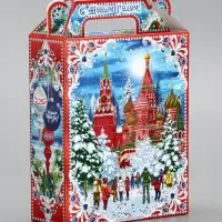 Подарочная коробка новогодняя «Кремль». для сладких подарков, 14×6×21 см