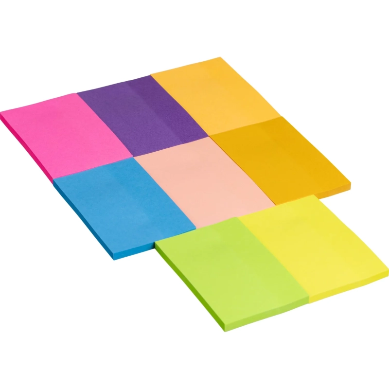 Стикеры  с клеев.краем 76x51 мм, 400 лист, 8 неоновых цв