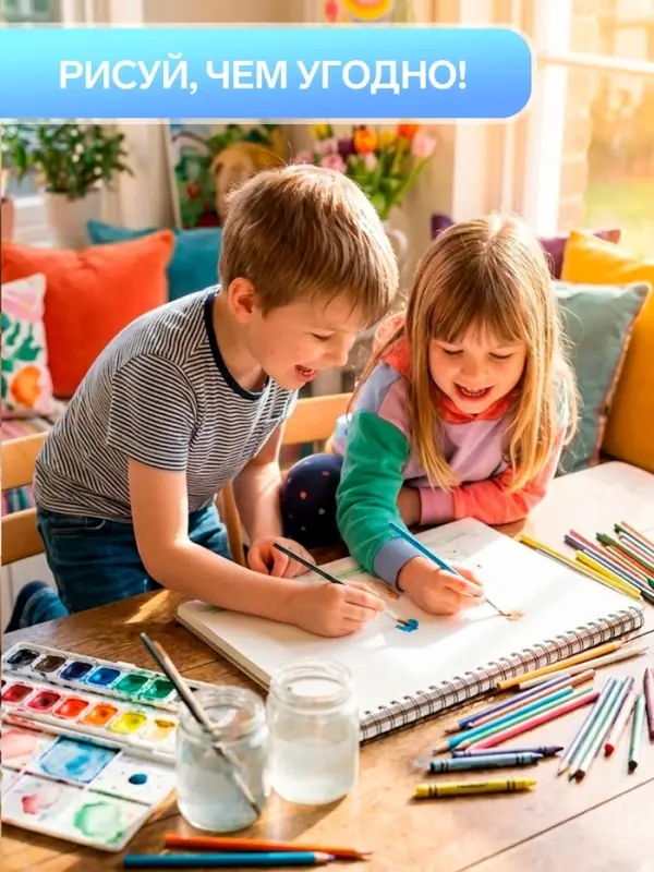 Альбом для рисования Calligrata &laquo;Игры&raquo; А4, 8 листов, на скрепке, плотность листов 100 г/м&sup2;, обложка из мелованной бумаги