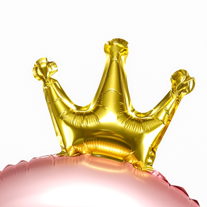 Шар фольгированный 42" &laquo;Цифра 3 с короной&raquo; на подставке, цвет розовый