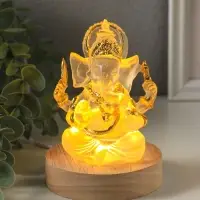 Фигурка светящаяся &laquo;Ганеша - бог мудрости&raquo;, акрил, от USB, 8&times;8&times;10 см