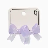 Серьги пластик "Бантик" перламутровый, цвет фиолетовый
