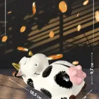 Копилка для денег &laquo;Коровка на сене&raquo;, керамика, 18.5&times;10.8&times;9.7 см