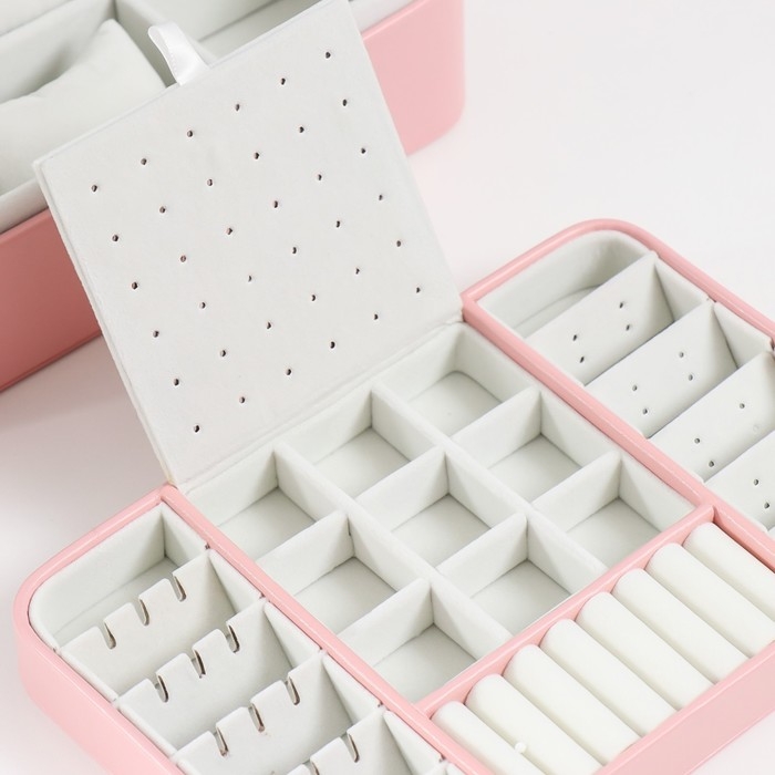 Шкатулка кожзам для украшений  Шкатулка кожзам для украшений "С пряжкой" розовая 24х18,5х9 см