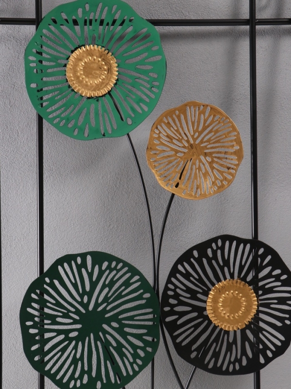 Декор настенный металл "Экзотические цветы" 98,5х48,5 см