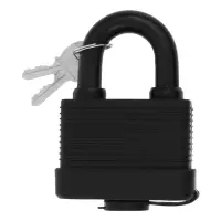 Замок навесной LOCKLAND, 65 мм, влагозащищенный, короткая дужка, 2 ключа, цвет черный